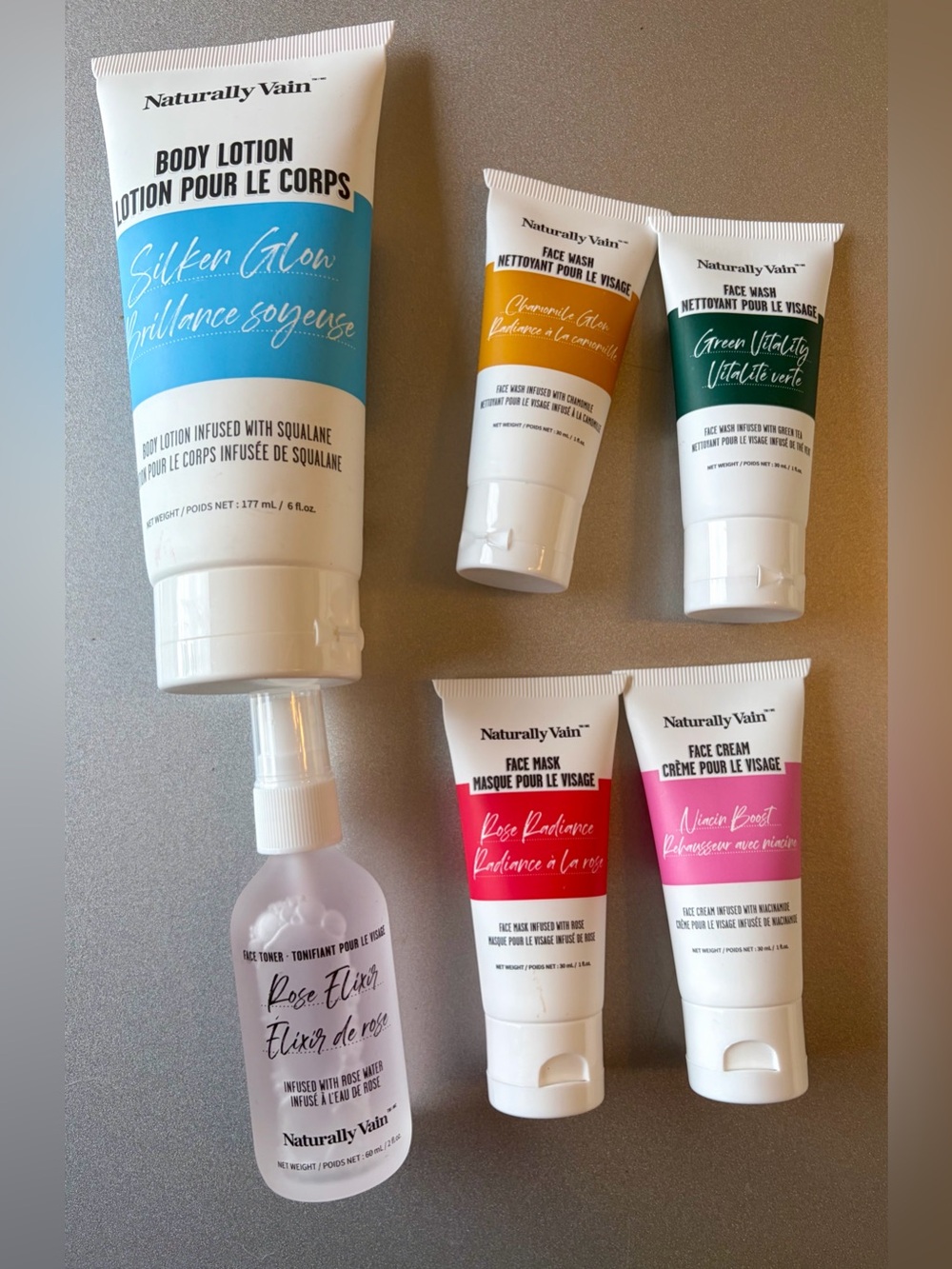 NWT Naturally Vain -  9 piece set - cleaners, mask, lotion and lip products!!!